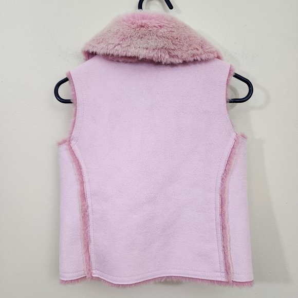 Baby Gap faux fur and suede vest bow front detail with side pockets size 18-24 M - Picture 3 of 11